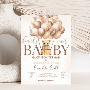 Invitation Bearly Wait Brown à air chaud Baby shower de ballo