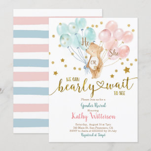 Invitation Bearly Wait He ou She Genre Reveillez Baby shower
