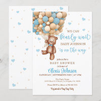 Bearly Wait Hot Air Balloon Baby shower (Garçon)