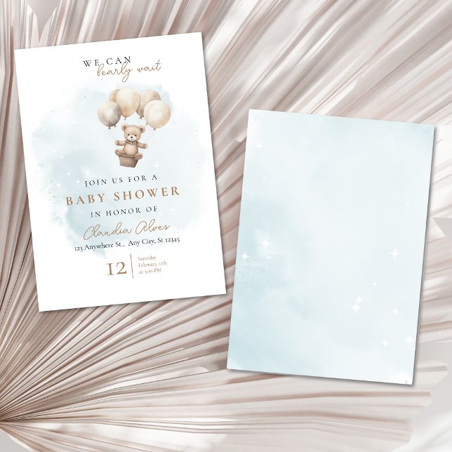 Invitation Bearly Wait Neutral Baby Shower (Bearly Wait Baby Shower Invitation)