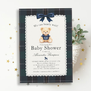 Invitation Bearly Wait Ours Polaire à Carreaux Cravate Baby S
