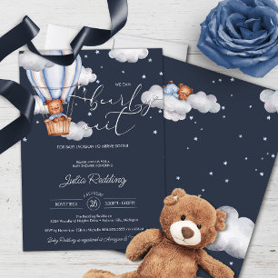 Invitation Bearly Wait Teddy Bear Baby shower de ballon à air
