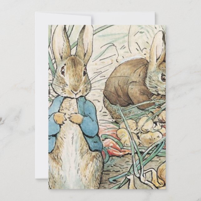 Invitation Beatrix Potter Peter Rabbit et Benjamin Bunny (Devant)