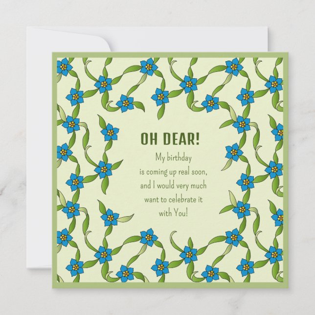 Invitation Beau anniversaire floral CC1278 J'ai moi-même invi (Devant)