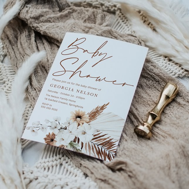 Invitation Beau Baby shower bohème (Créateur téléchargé)