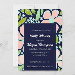 Invitation Beau Baby shower de fleurs rose/bleu