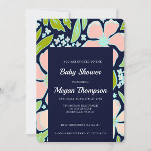 Invitation Beau Baby shower de fleurs rose/bleu