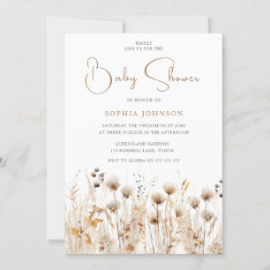 Invitation Beau Baby shower Fleur sauvage Boho Watercolor