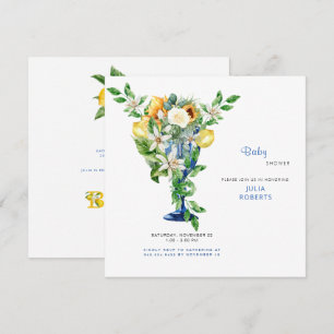 Invitation Beau Baby shower Floral Méditerranéen