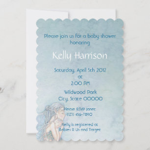 Invitation Beau Baby shower mère et bébé sirène
