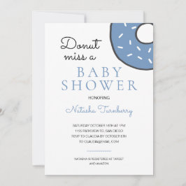 Invitation Beau Bleu Donut Manque Un Baby shower