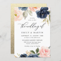 Beau Blush & Navy Floral Spring Wedding