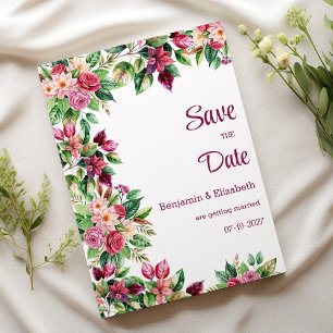 Invitation Beau bouquet de fleurs coloré Enregistrer la date