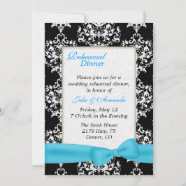 Invitation Beau dîner de répétition Mariage damassé Invitatio