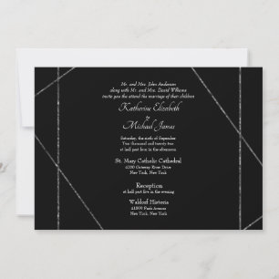 Invitation Beau Élégant Mariage photo B/W III