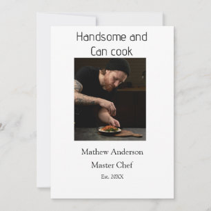 Invitation Beau et peut cuisiner ajouter le nom du maître cui