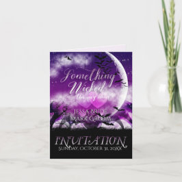 Invitation Beau Halloween Amour Lune Mariage Plié