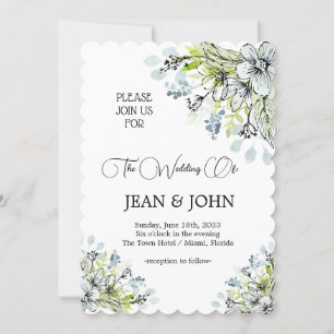 Invitation Beau Mariage de fleurs subtiles