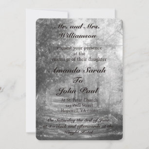 Invitation Beau Mariage de la nature noire et blanche