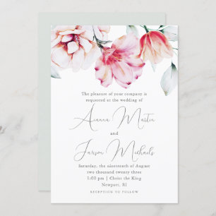 Invitation Beau Mariage Floral Vert