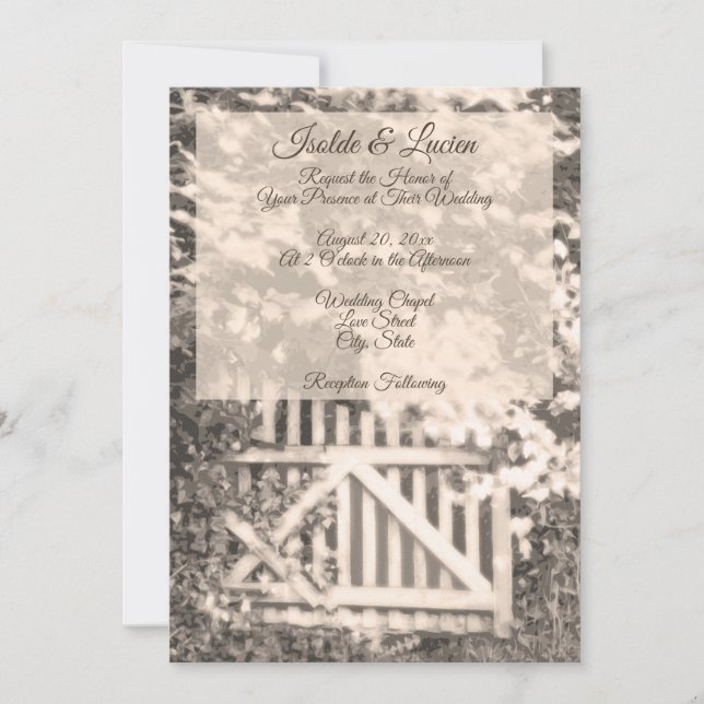 Invitation Beau Mariage Garden Gate (Devant)