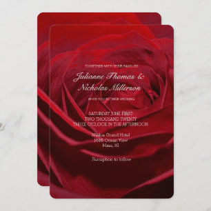 Invitation Beau Mariage Rose Rouge