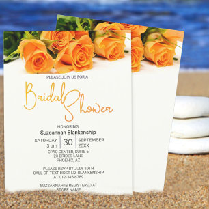 Invitation Beau Modèle de bouquet de rose orange