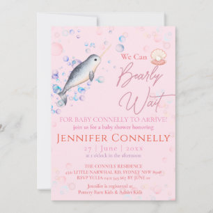 Invitation Beau océan Narwhal coquillages bulles Baby shower