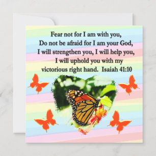 INVITATION BEAU ORANGE BUTTERFLY ISAIAH 41:10 DESIGN