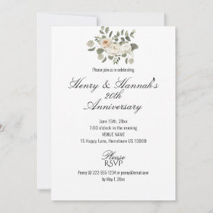 Invitation Beau Pastel Floral 20e ANNIVERSAIRE