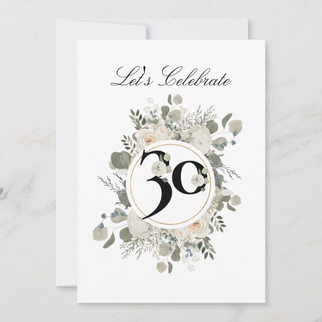 Invitation Beau Pastel Floral 30e ANNIVERSAIRE (Devant)