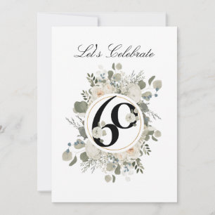 Invitation Beau Pastel Floral 60e ANNIVERSAIRE