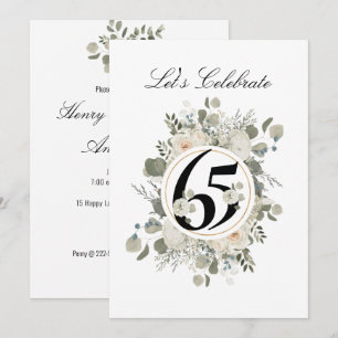 Invitation Beau Pastel Floral 65e ANNIVERSAIRE