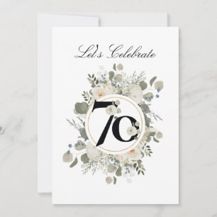 Invitation Beau Pastel Floral 70e ANNIVERSAIRE