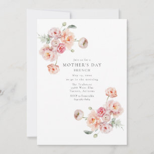 Invitation Beau Pastel Floral Fête des Mères Brunch