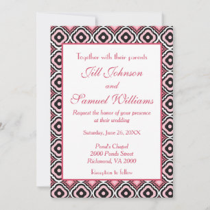 Invitation Beau rose moderne Mariage géométrique