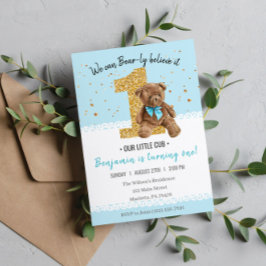 Invitation Beau Teddy Bear Vintage 1er anniversaire
