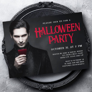 Invitation Beau vampire boire du sang Halloween fête