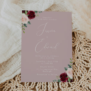 Invitation Beau vin & Blush Elegance Mariage