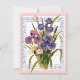 Invitation Beau Vintage Iris Bouquet Anniversaire