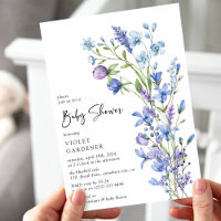 Beauté Botanique Bleue Fête de Bébé Fleur Sauvage