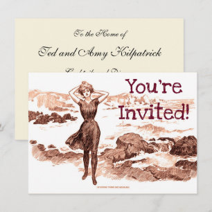 Invitation Beauté de bain sirène de plage Gibson vintage