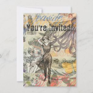 Invitation Beauté de bain victorienne Kraken Surréalisme Vint