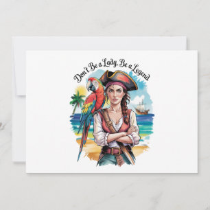 Invitation Beauté du boucaner pirate féminin sur le pont