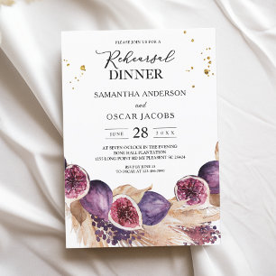 Invitation Beauté moderne Figes violettes & Pampas & gouttes 