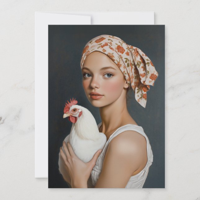 Invitation Beauté rustique avec poulet (Devant)