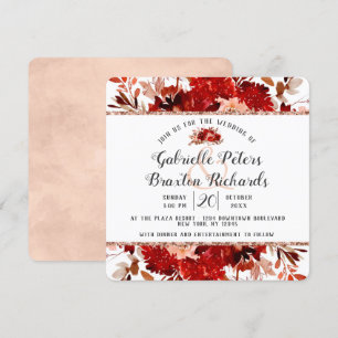 Invitation Beauté Rustique Floral encadré de mariage Invitati