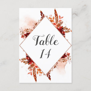 Invitation Beauté rustique Floral Mariage encadré Numéros de 