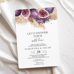 Invitation Beauté tendance violet Figs & Pampas
