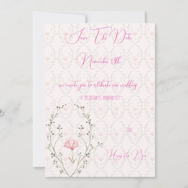 Invitation Beautiful Floral  (Dos)